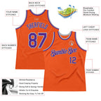 Custom Orange Purple-Gray Authentic Throwback Basketball Jersey
