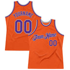 Custom Orange Purple-Gray Authentic Throwback Basketball Jersey