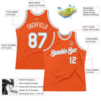 Custom Orange White-Gray Authentic Throwback Basketball Jersey