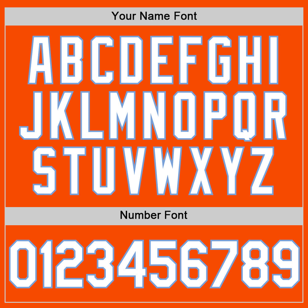 Custom Orange White-Light Blue Authentic Throwback Basketball Jersey