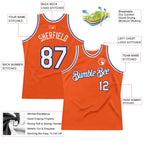 Custom Orange White-Royal Authentic Throwback Basketball Jersey