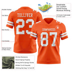 Custom Orange White Authentic Football Jersey