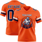 Custom Orange Navy-White Authentic Football Jersey