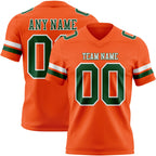 Custom Orange Green-White Authentic Football Jersey