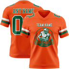Custom Orange Kelly Green-White Authentic Football Jersey