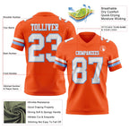 Custom Orange White-Light Blue Authentic Football Jersey