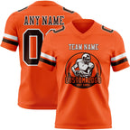 Custom Orange Brown-White Authentic Football Jersey