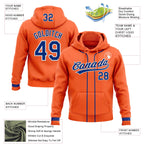Custom Stitched Orange Royal-White Baseball Pullover Sweatshirt Hoodie