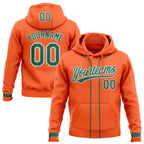 Custom Stitched Orange Kelly Green-White Baseball Pullover Sweatshirt Hoodie
