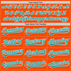Custom Stitched Orange Teal-White Baseball Pullover Sweatshirt Hoodie