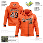 Custom Stitched Orange Brown-White Baseball Pullover Sweatshirt Hoodie