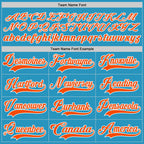 Custom Panther Blue Orange-White Hockey Lace Neck Jersey