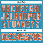 Custom Panther Blue Orange-White Hockey Lace Neck Jersey