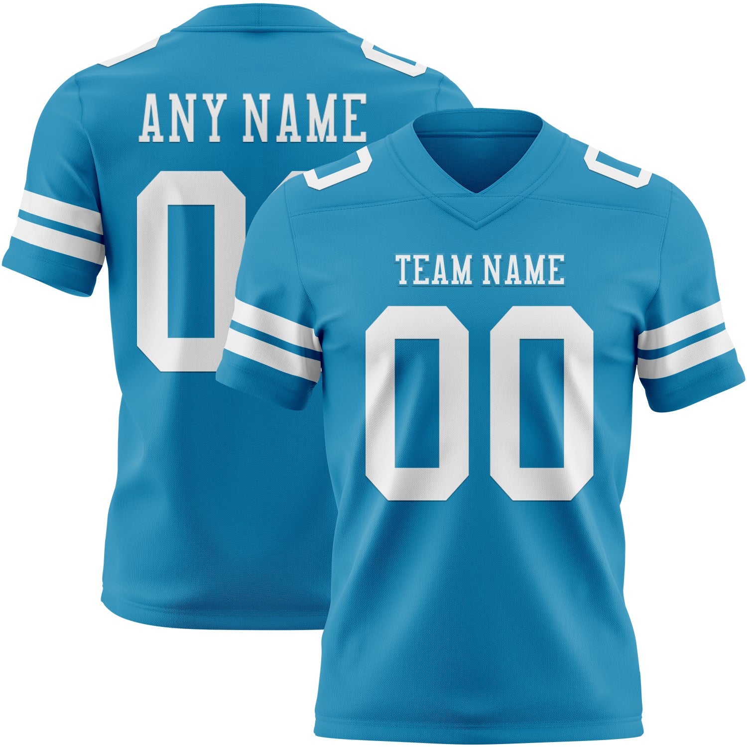 Custom Panther Blue White Authentic Football Jersey