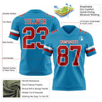 Custom Panther Blue Red-White Authentic Football Jersey