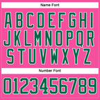 Custom Pink Kelly Green-White Hockey Lace Neck Jersey