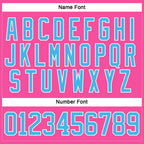 Custom Pink Sky Blue-White Hockey Lace Neck Jersey