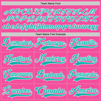 Custom Pink Aqua-White Hockey Lace Neck Jersey