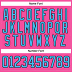 Custom Pink Sky Blue-Black Hockey Lace Neck Jersey