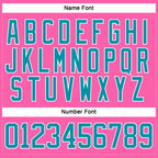 Custom Pink Teal-White Hockey Jersey