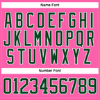 Custom Pink Green-White Hockey Jersey