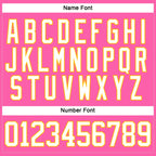 Custom Pink White-Gold Hockey Jersey