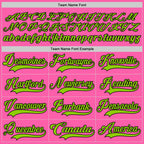 Custom Pink Neon Green-Black Hockey Jersey