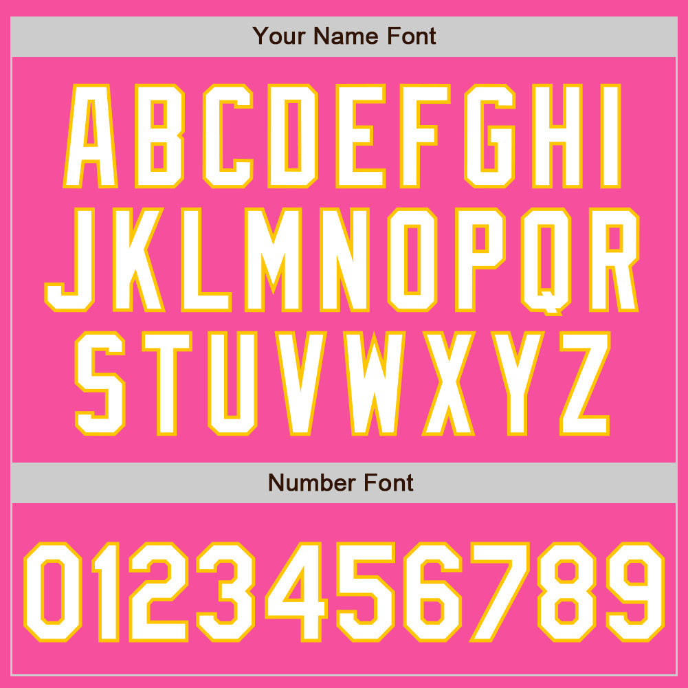 Custom Pink White-Yellow Authentic Baseball Jersey