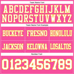 Custom Pink White-Yellow Authentic Football Jersey