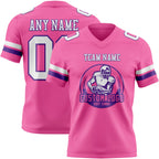 Custom Pink White-Purple Authentic Football Jersey