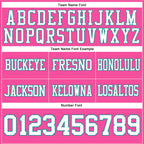 Custom Pink White-Teal Authentic Football Jersey
