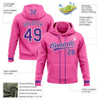 Custom Stitched Pink Purple-White Baseball Pullover Sweatshirt Hoodie
