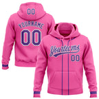 Custom Stitched Pink Purple-White Baseball Pullover Sweatshirt Hoodie