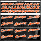 Custom Black Orange-White 3D Bowling Line Performance Polo Shirt