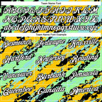 Custom Black Pea Green Ice Blue-Gold 3D Bowling Abstract Grunge Art Performance Polo Shirt