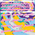 Custom Purple Pink Yellow-Aqua 3D Bowling Splash Ink Performance Polo Shirt