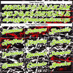 Custom Black Neon Green-Red 3D Bowling Abstract Grunge Art Performance Polo Shirt