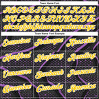 Custom Black Yellow-Medium Purple 3D Bowling Dot Performance Polo Shirt