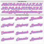 Custom White Light Blue-Pink 3D Bowling Performance Polo Shirt