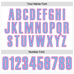 Custom White Light Blue-Pink 3D Bowling Performance Polo Shirt