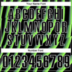 Custom Black Neon Green-White 3D Bowling Geometric Shape Performance Polo Shirt