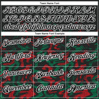 Custom Black Kelly Green-Red 3D Bowling Abstract Grunge Art Performance Polo Shirt