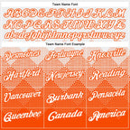 Custom White Orange 3D Pattern Design Gradient Square Shape Performance Polo Shirt