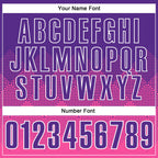 Custom Purple Pink-White 3D Pattern Design Gradient Square Shape Performance Polo Shirt