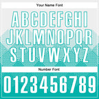 Custom White Aqua 3D Pattern Design Gradient Square Shape Performance Polo Shirt