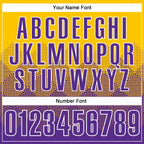 Custom Yellow Purple-White 3D Pattern Design Gradient Square Shape Performance Polo Shirt