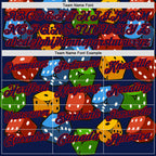 Custom Navy Red 3D Gambling Dice Performance Polo Shirt