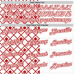 Custom White Red 3D Tennis Performance Polo Shirt