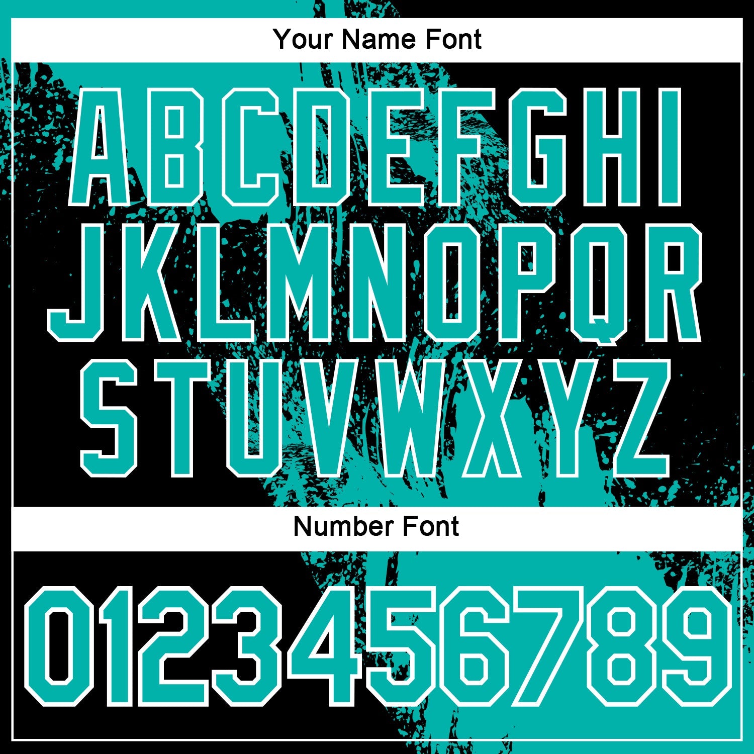 Custom Aqua Black-White 3D Pattern Design Abstract Brush Stroke Performance Polo Shirt