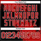 Custom Red Black-White 3D Pattern Design Abstract Brush Stroke Performance Polo Shirt